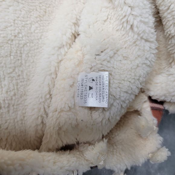 Easel Soft Sherpa Lined Orange Plaid Vest  Womens Size Large Cozy Warm‎ - Picture 5 of 8